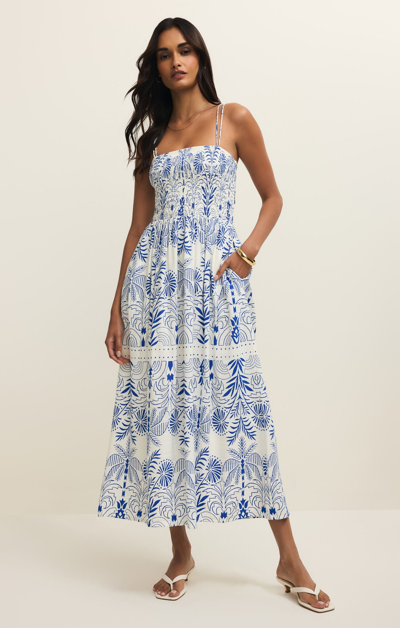 ZSUPPLY Nadine Palm Maxi Dress in Nautical