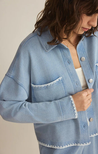 ZSUPPLY All Day Crop Whipstitch Jacket - Ocean Air Indigo - The Salty BabeJackets