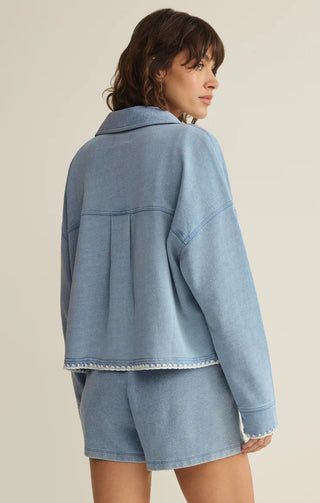 ZSUPPLY All Day Crop Whipstitch Jacket - Ocean Air Indigo - The Salty BabeJackets