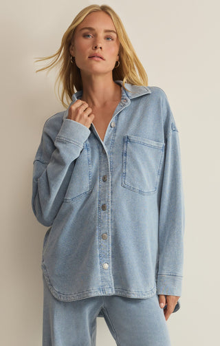 ZSUPPLY All Day Knit Denim Jacket - Ocean Air Indigo - The Salty BabeJackets