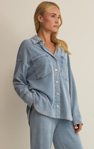 ZSUPPLY All Day Knit Denim Jacket - Ocean Air Indigo - The Salty BabeJackets