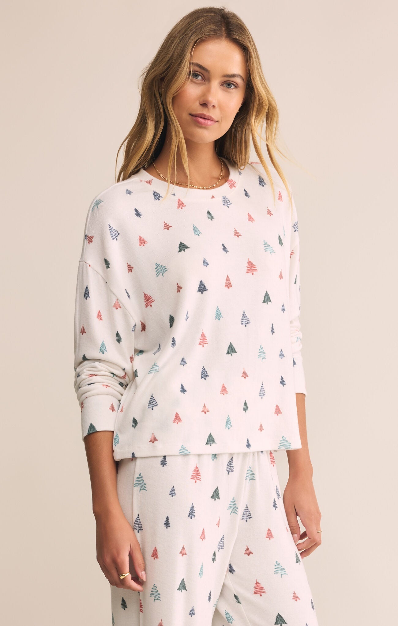 ZSUPPLY Alpine Tree Long Sleeve Top - White - The Salty BabeLong Sleeve Tops