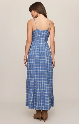 ZSUPPLY Angel Eyes Plaid Midi Dress - Mystic Blue - The Salty BabeDresses