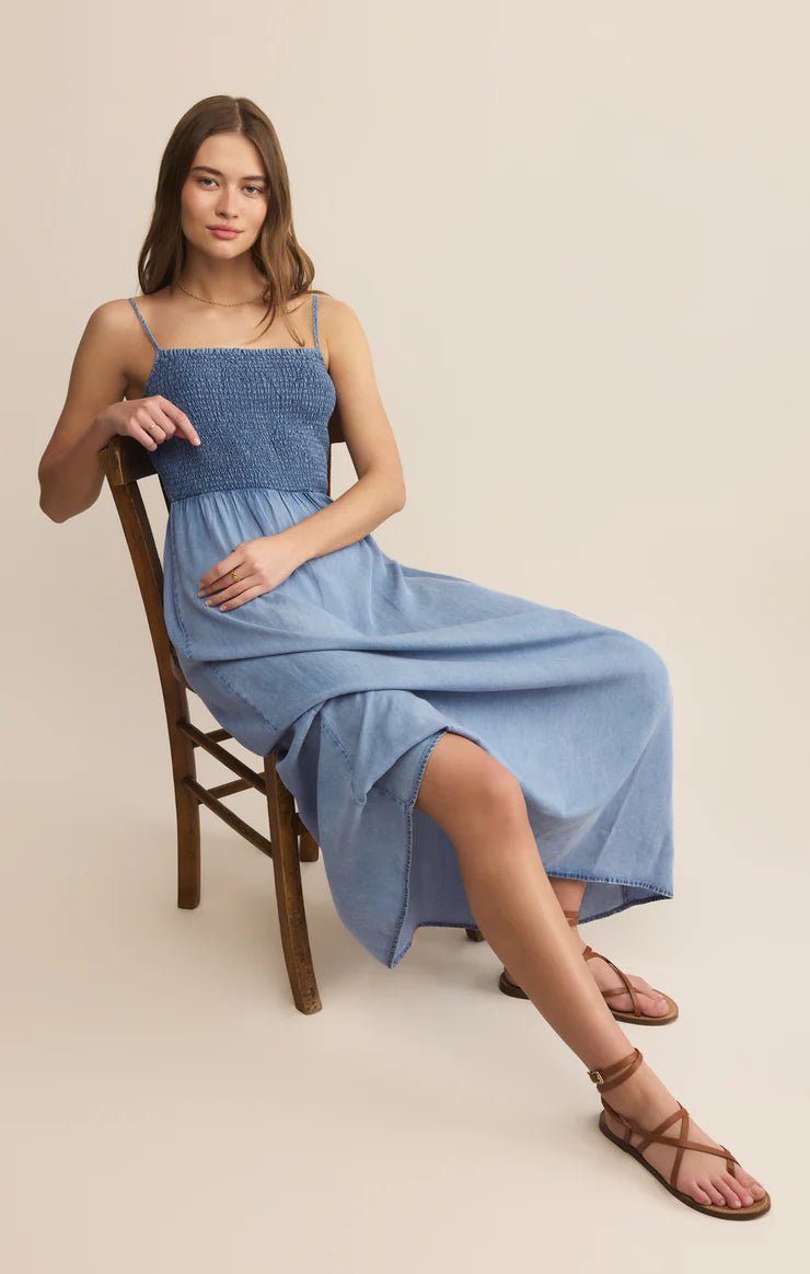 ZSUPPLY Bayside Chambray Maxi Dress - Medium Chambray The Salty Babe ZSUPPLY Bayside Chambray Maxi Dress - Medium Chambray The Salty Babe