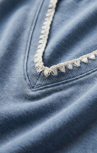 ZSUPPLY Cam Knit Denim Whipstitch Top - Santorini Indigo - The Salty BabeLong Sleeve Tops