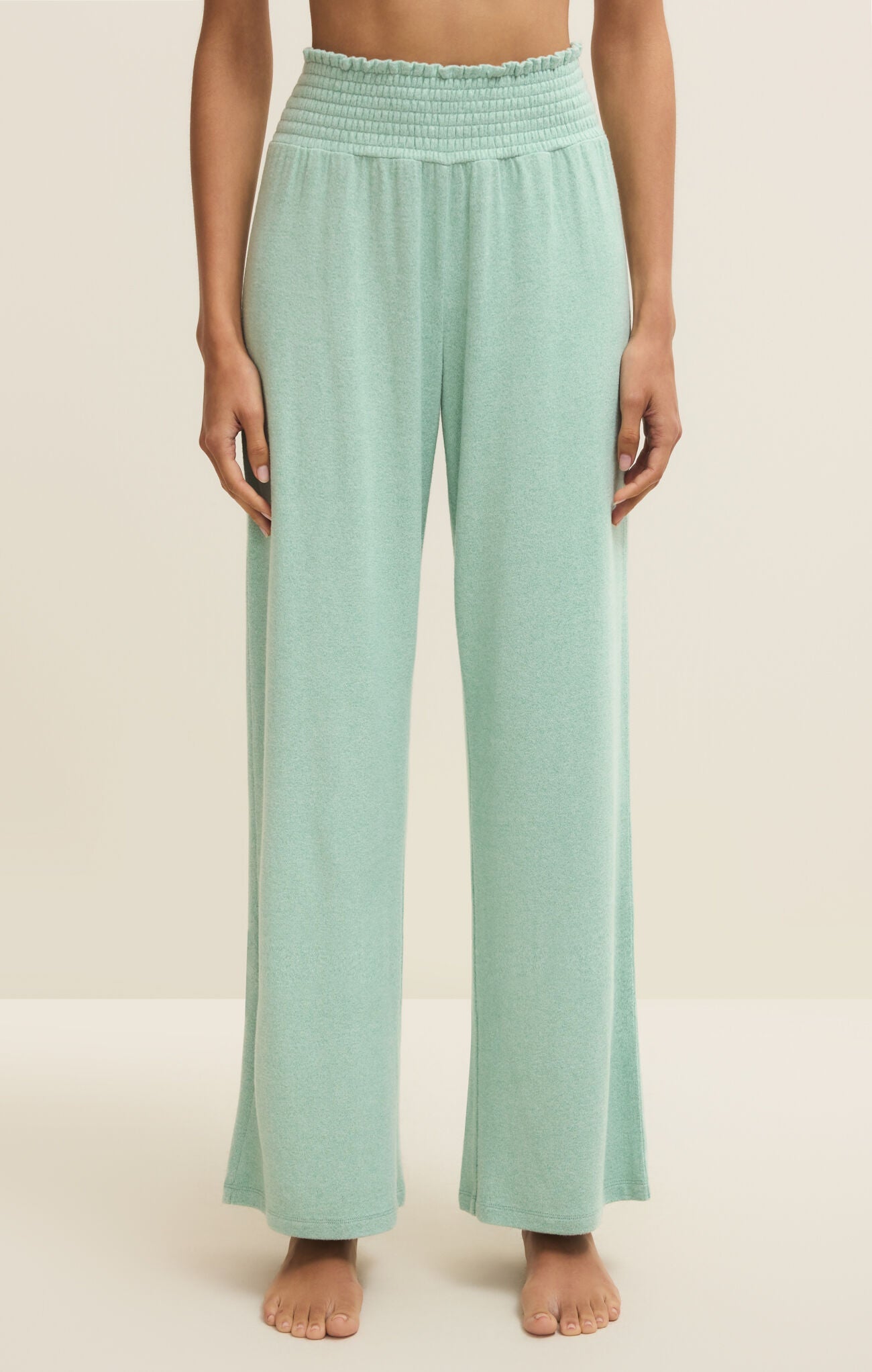 ZSUPPLY Dawn Smocked Pant - Crystal Green - The Salty BabePants
