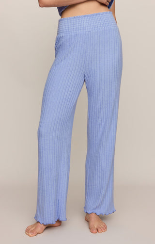 ZSUPPLY Dawn Smocked Rib Pant in Crystal Blue 