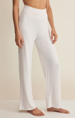 ZSUPPLY Dawn Smocked Rib Pant - White - The Salty BabePants