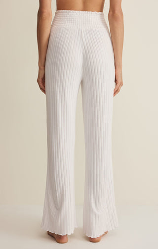 ZSUPPLY Dawn Smocked Rib Pant - White - The Salty BabePants