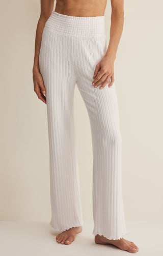 ZSUPPLY Dawn Smocked Rib Pant - White - The Salty BabePants