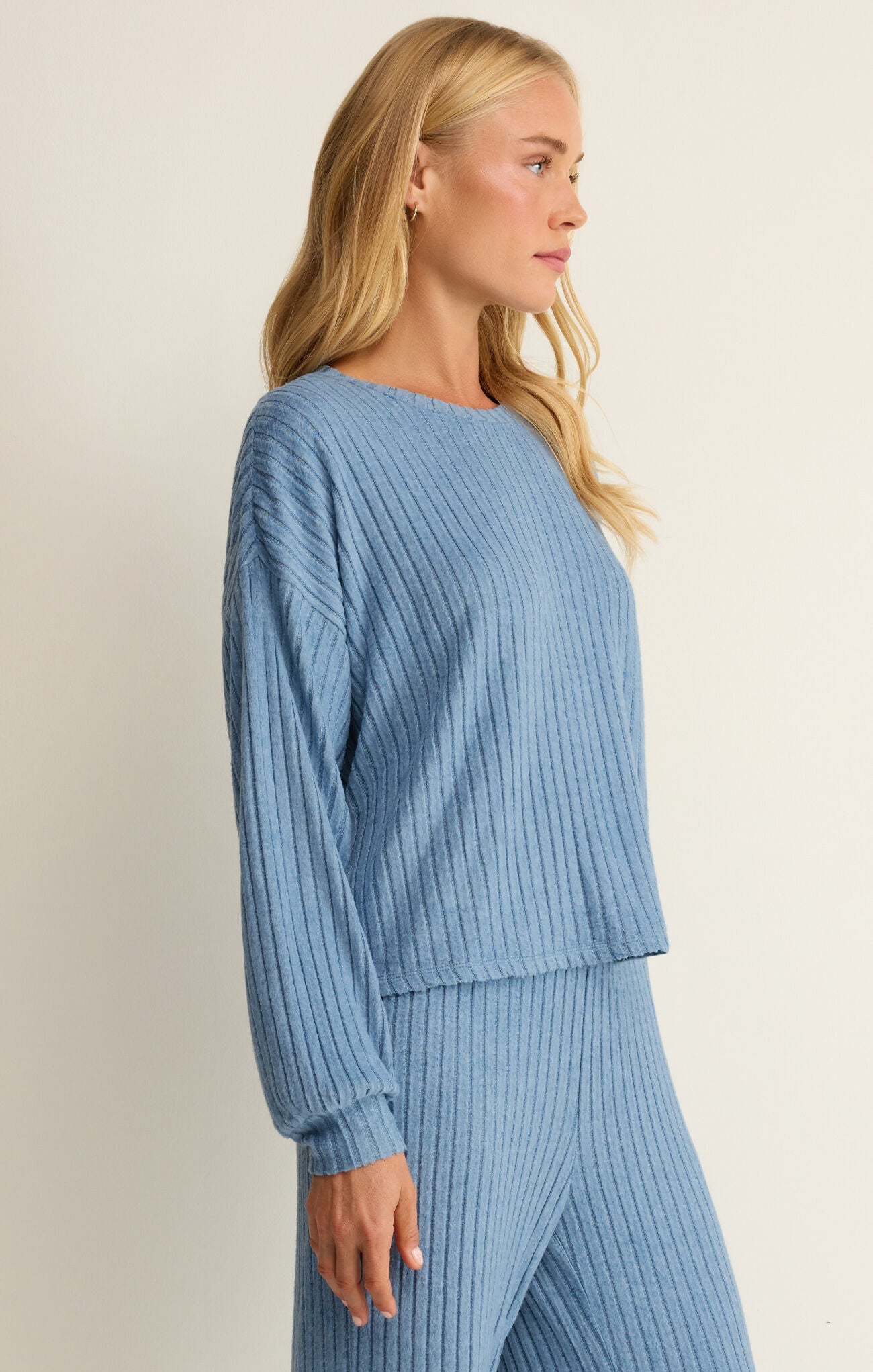 ZSUPPLY Daydream Rib Long Sleeve Top - Oceanic Blue - The Salty BabeLong Sleeve Tops