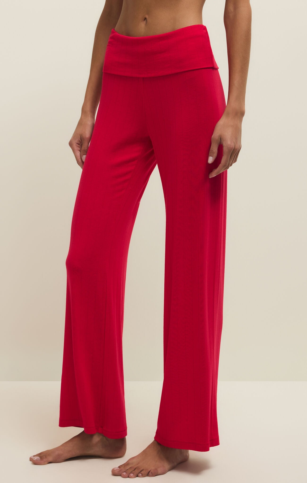 ZSUPPLY Essential Fold Over Pant - Kiss Me Red - The Salty BabePants