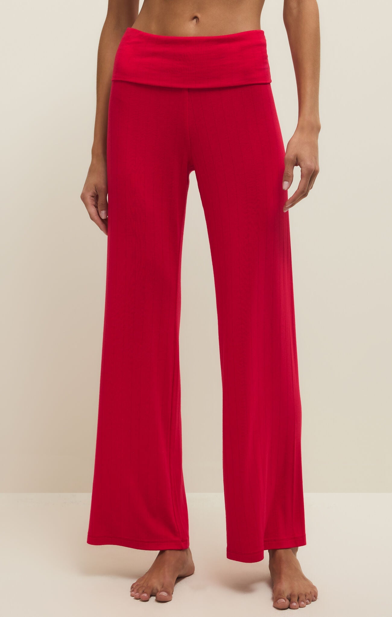 ZSUPPLY Essential Fold Over Pant - Kiss Me Red - The Salty BabePants