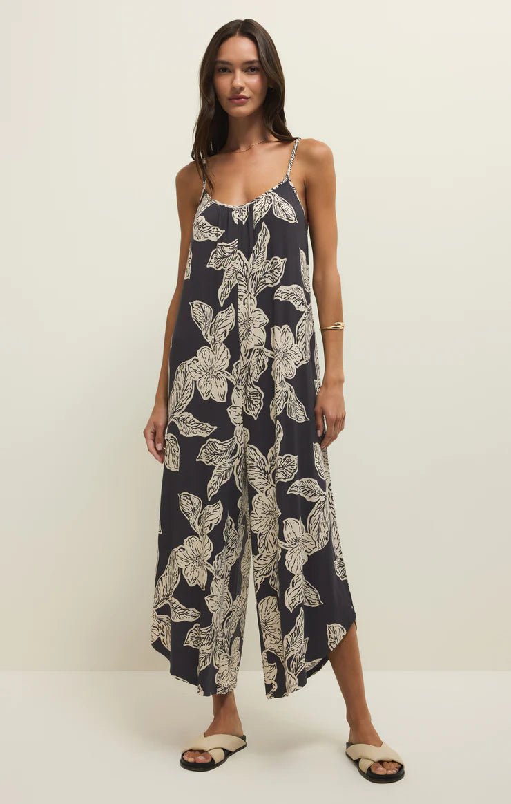 ZSUPPLY Flared Asha Floral Jumpsuit - Black Sand - The Salty BabeJumpsuits