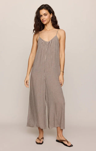ZSUPPLY Flared Gingham Jumpsuit - Chocolate Cherry - The Salty BabeJumpsuits