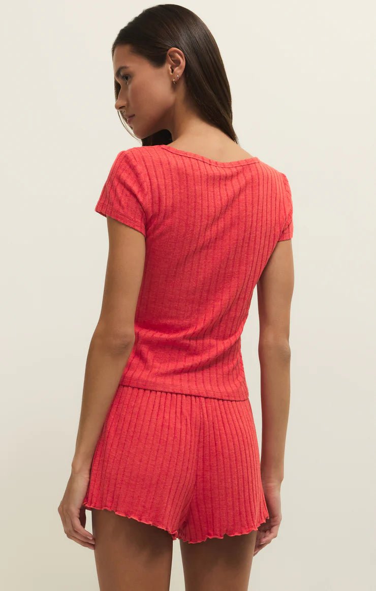 ZSUPPLY Flower Market Rib Tee - Crimson Crush - The Salty BabeTop