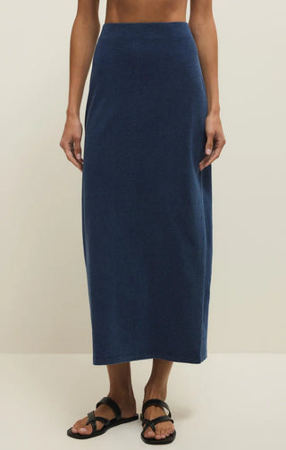ZSUPPLY Gail Jersey Denim Midi Skirt - Indigo - The Salty BabeSkirts