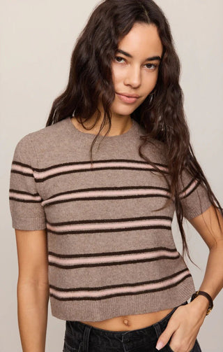 ZSUPPLY Gatewood Stripe Sweater - Heather Ash - The Salty BabeTop