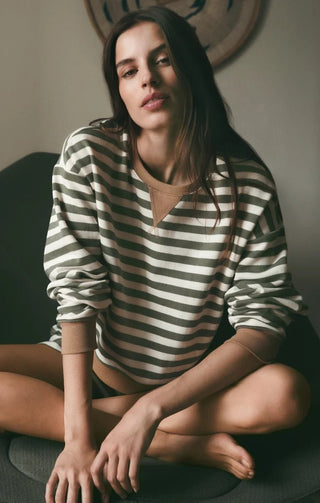 ZSUPPLY Low Key Stripe Sweatshirt - Monstera - The Salty BabeSweatshirt