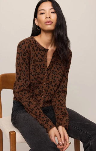 ZSUPPLY Medina Leopard Cardigan - Burnt Umber - The Salty BabeSweaters