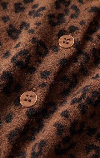 ZSUPPLY Medina Leopard Cardigan - Burnt Umber - The Salty BabeSweaters