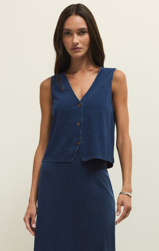 ZSUPPLY Noelle Jersey Denim Top - Indigo - The Salty BabeTop