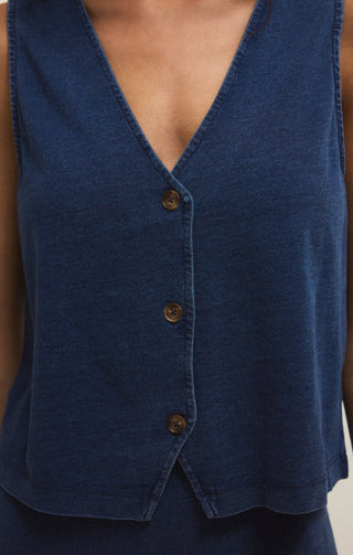 ZSUPPLY Noelle Jersey Denim Top - Indigo - The Salty BabeTop