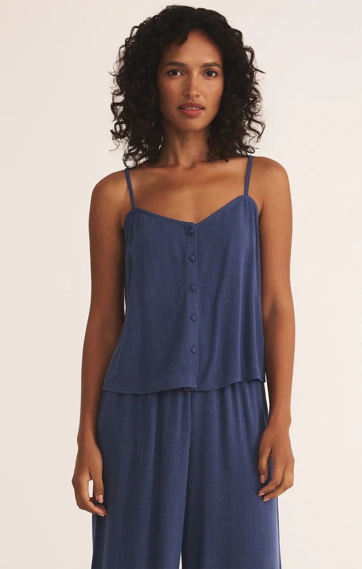ZSUPPLY Savoy Linen Tank - Yacht Blue - The Salty BabeTop