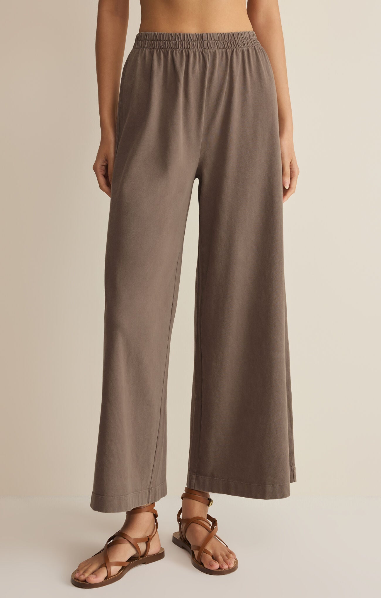 ZSUPPLY Scout Jersey Crop Flare Pant - Perfectly Taupe - The Salty BabePants