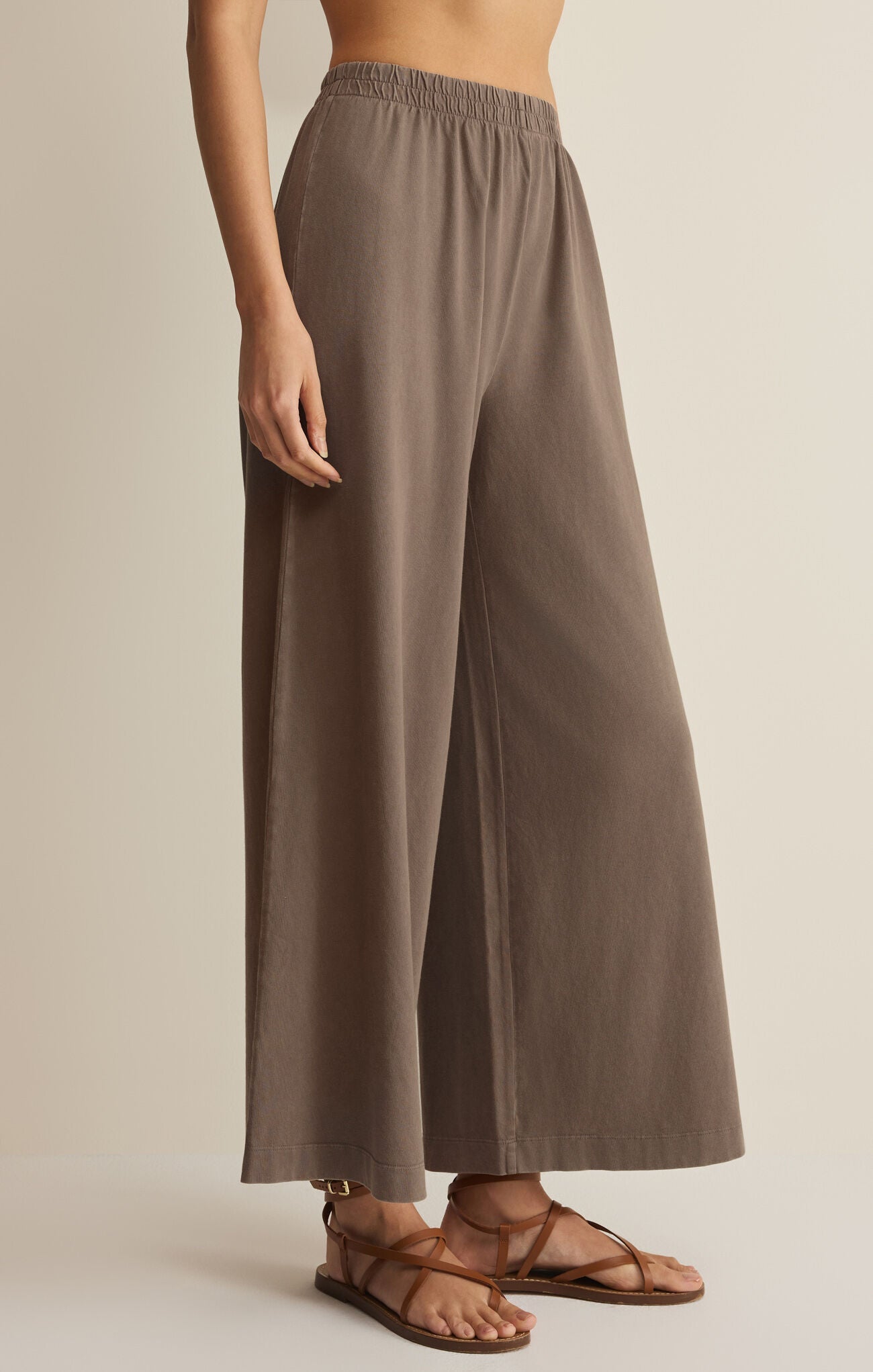 ZSUPPLY Scout Jersey Crop Flare Pant - Perfectly Taupe - The Salty BabePants
