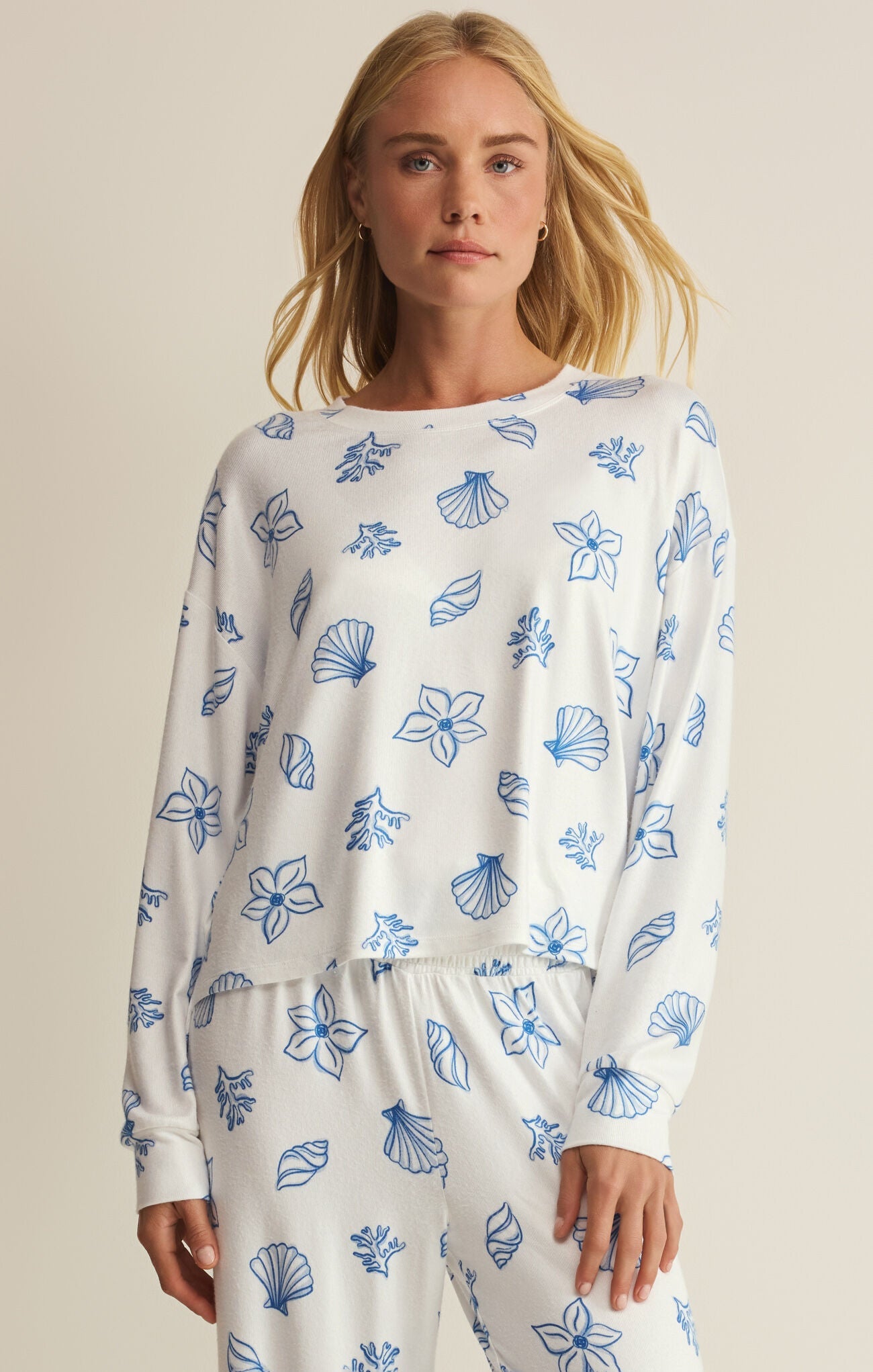ZSUPPLY Seashore PJ Top - White - The Salty BabeLong Sleeve Tops