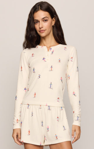 ZSUPPLY Sleepy Head Ski Long Sleeve Henley in Vanilla Ice