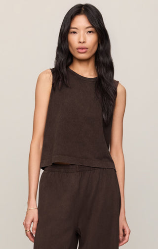 ZSUPPLY Sloane Jersey Muscle Tank - Dark Chocolate - The Salty BabeTank Tops