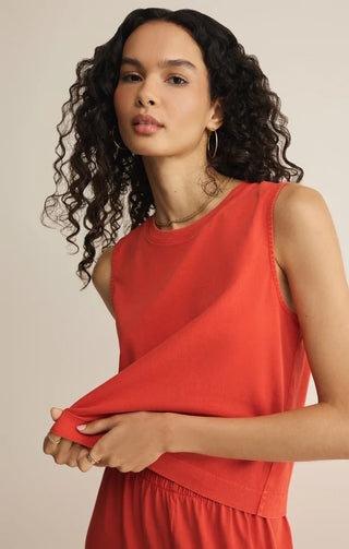 ZSUPPLY Sloane Jersey Muscle Tank - Lychee - The Salty BabeTank Tops