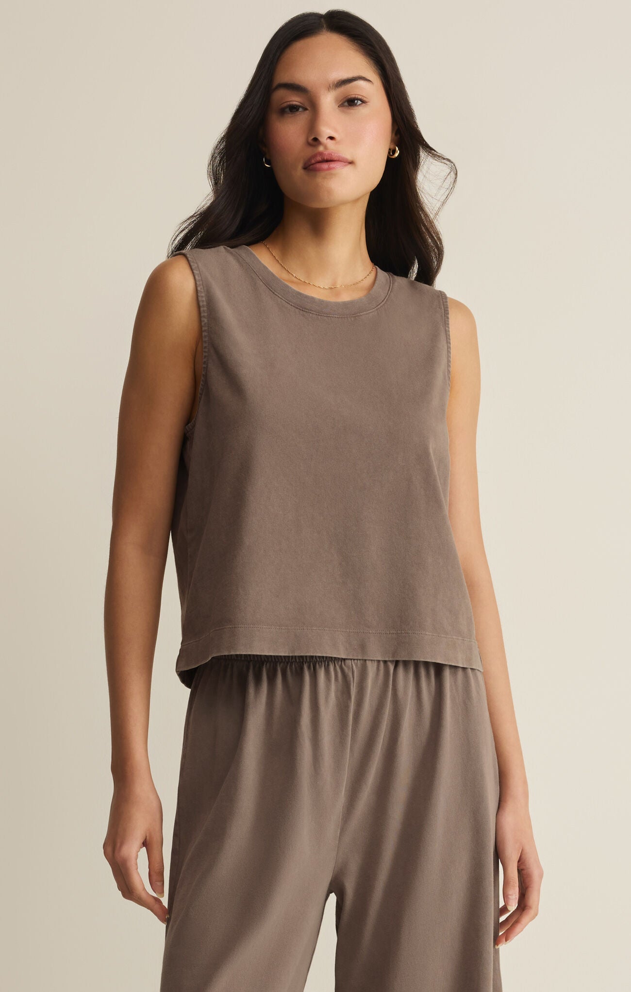 ZSUPPLY Sloane Jersey Muscle Tank - Perfectly Taupe - The Salty BabeTank Tops