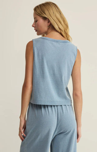 ZSUPPLY Sloane V - Neck Denim Tank - Ocean Air Indigo - The Salty BabeTop