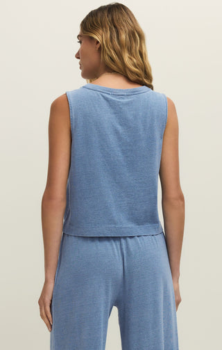 ZSUPPLY Sloane V - Neck Denim Tank - Santorini Indigo - The Salty BabeTank Tops