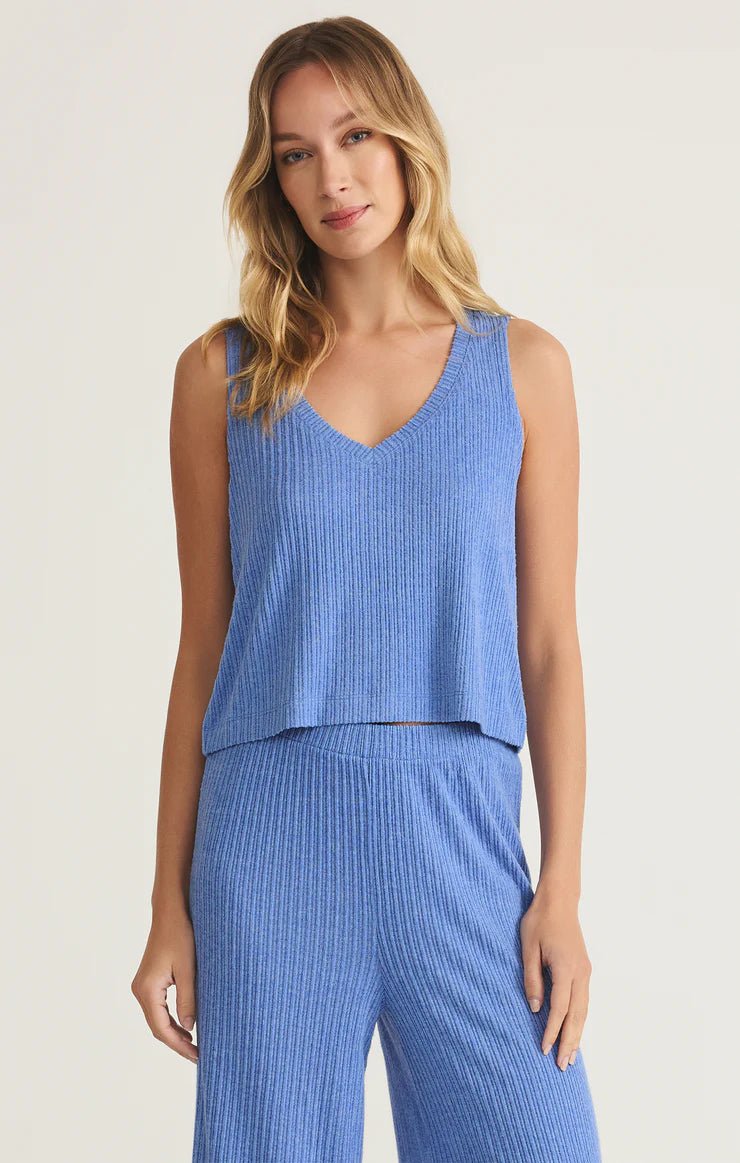 ZSUPPLY Sloane V - Neck Rib Tank - Bay Blue - The Salty BabeTank Tops