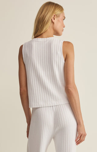 ZSUPPLY Sloane V - Neck Rib Tank - White - The Salty BabeTank Tops
