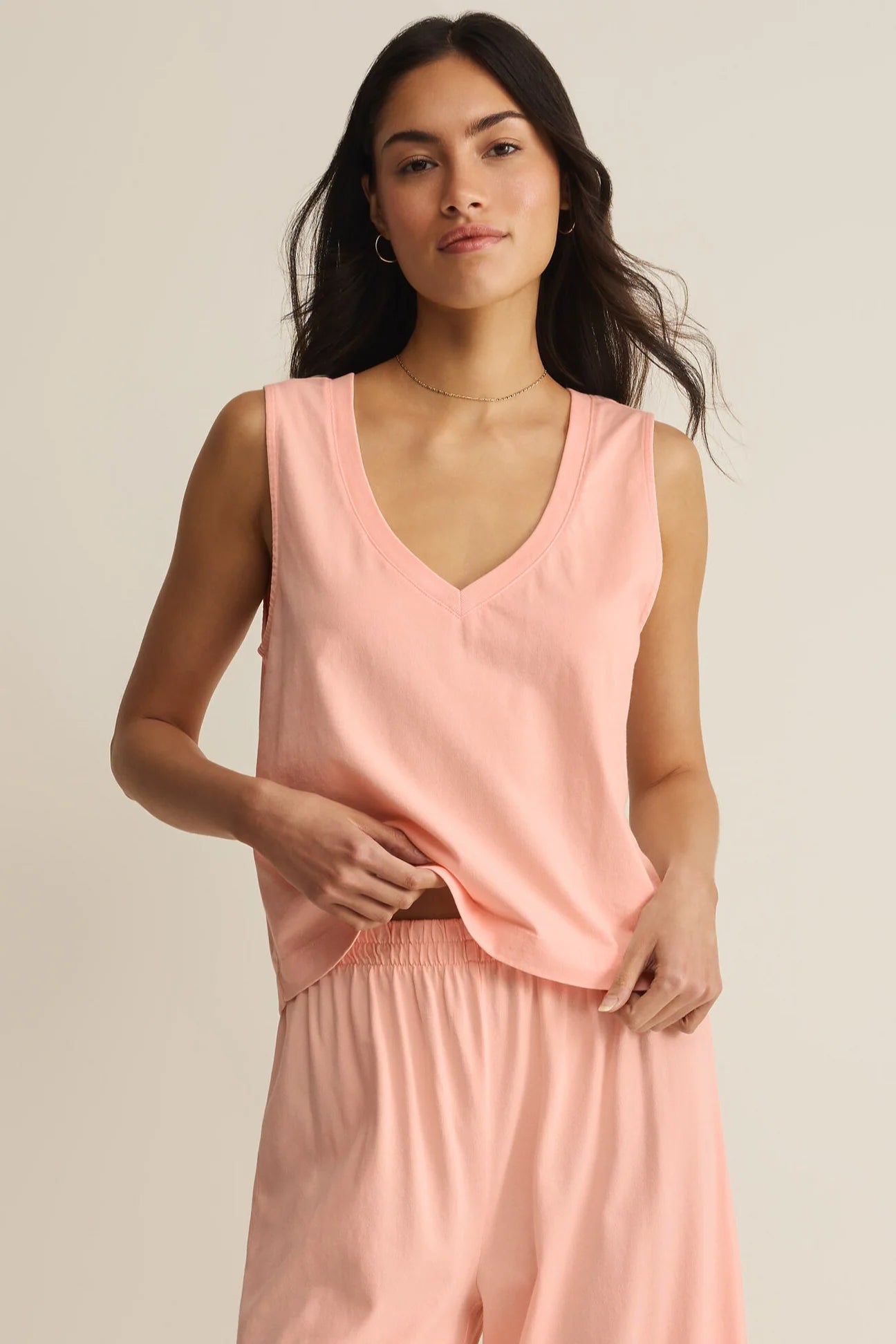 ZSUPPLY Sloane V - Neck Tank Top - Bellini - The Salty BabeTank Tops
