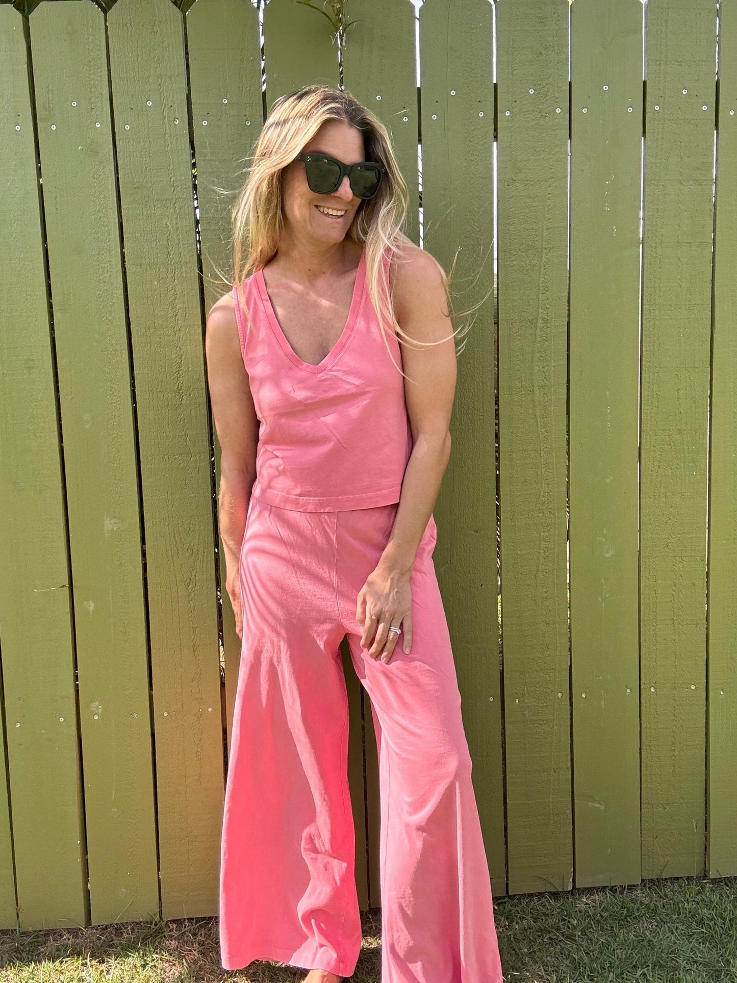 ZSUPPLY Sloane V - Neck Top - Sunset Pink - The Salty BabeTop