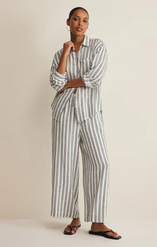 ZSUPPLY The Perfect Striped Button Up - White - The Salty BabeLong Sleeve Tops