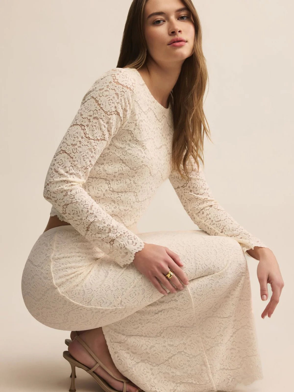 ZSUPPLY Via Lace Midi Skirt - Cloud - The Salty BabeSkirts