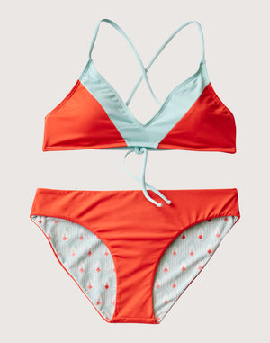 CARVE DESIGNS Tamarindo Colorblock bikini top-Sunset/Sea Glass