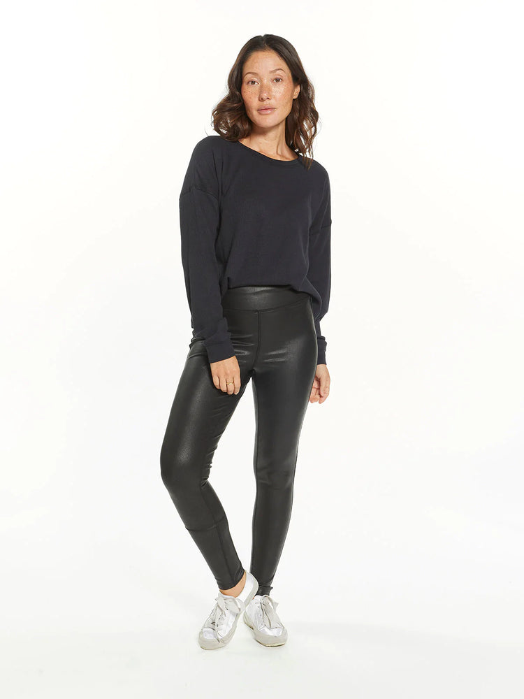 Ava faux leather leggings-Black