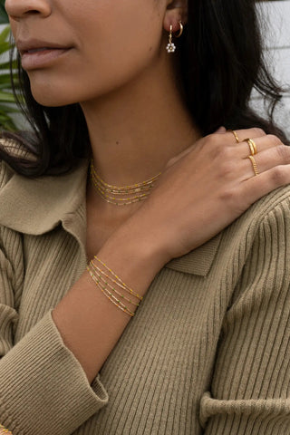MAY MARTIN Enamel & Gold Dainty Bracelet - The Salty BabeJewelry